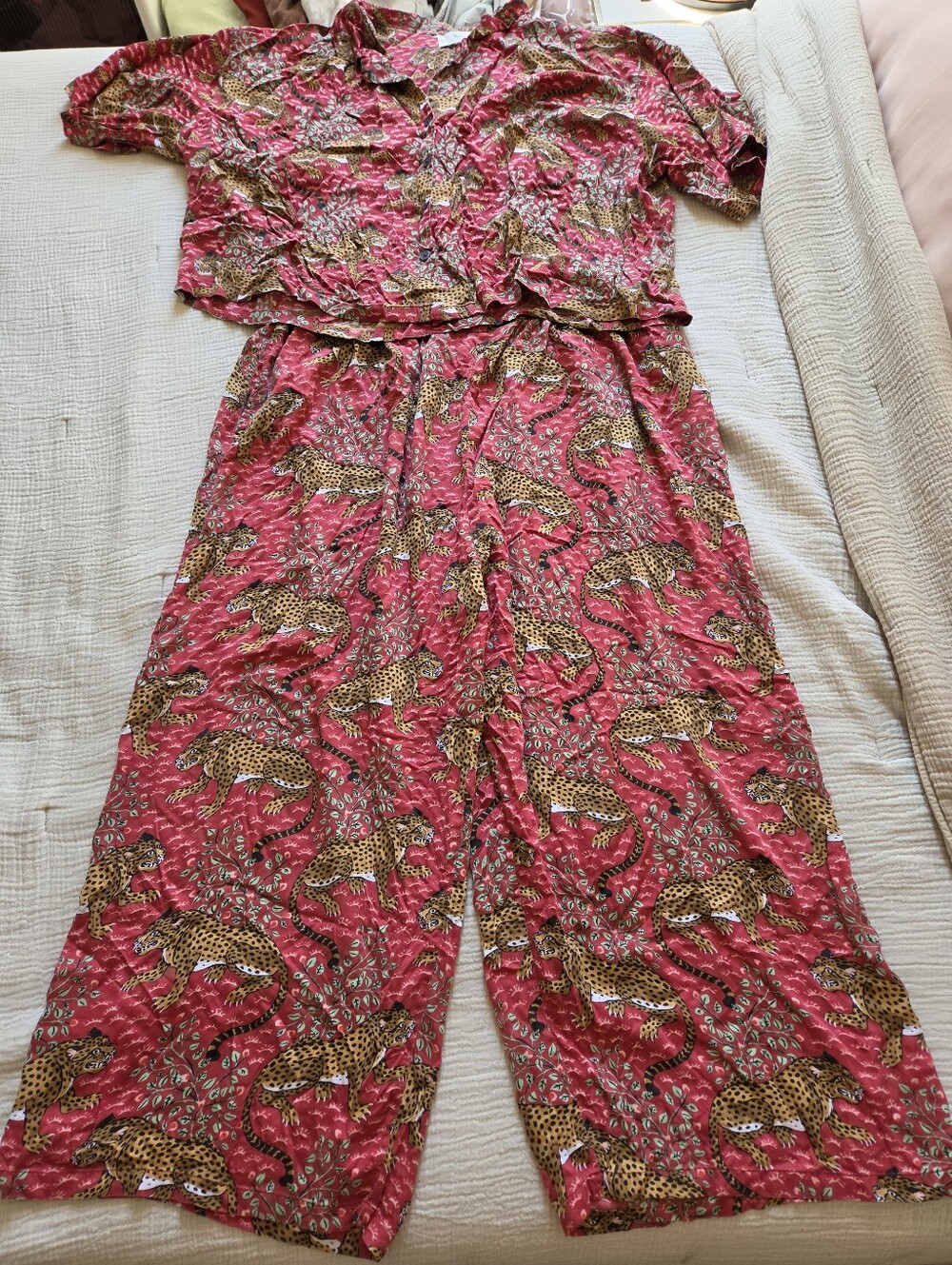 Printfresh Wildest Dreams Pajama Set- Scarlet "Bagheera" Print Eco Satin
